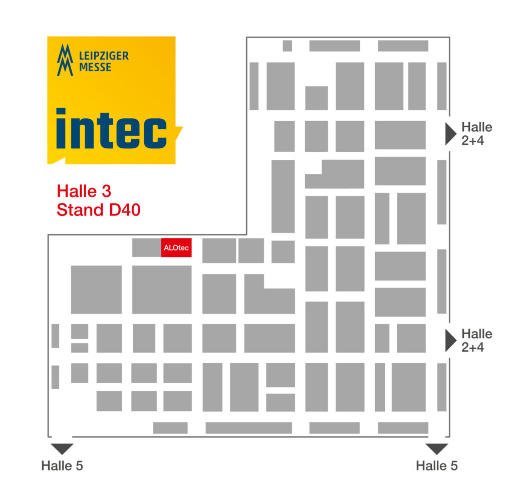 Hallenplan der Halle 3 der Messe Intec 2025 in Leipzig